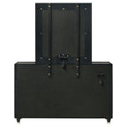 Ravenne 8-drawer Velvet Upholstered LED Dresser and Mirror Black