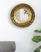 Round Wall Mirror With Metal Frame, Accent Mirror For Living Room - Gold