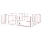 Metal Floor Bed Frame With Fence And Door