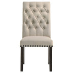 Alana Upholstered Dining Side Chair Beige Smokey Black (Set of 2)