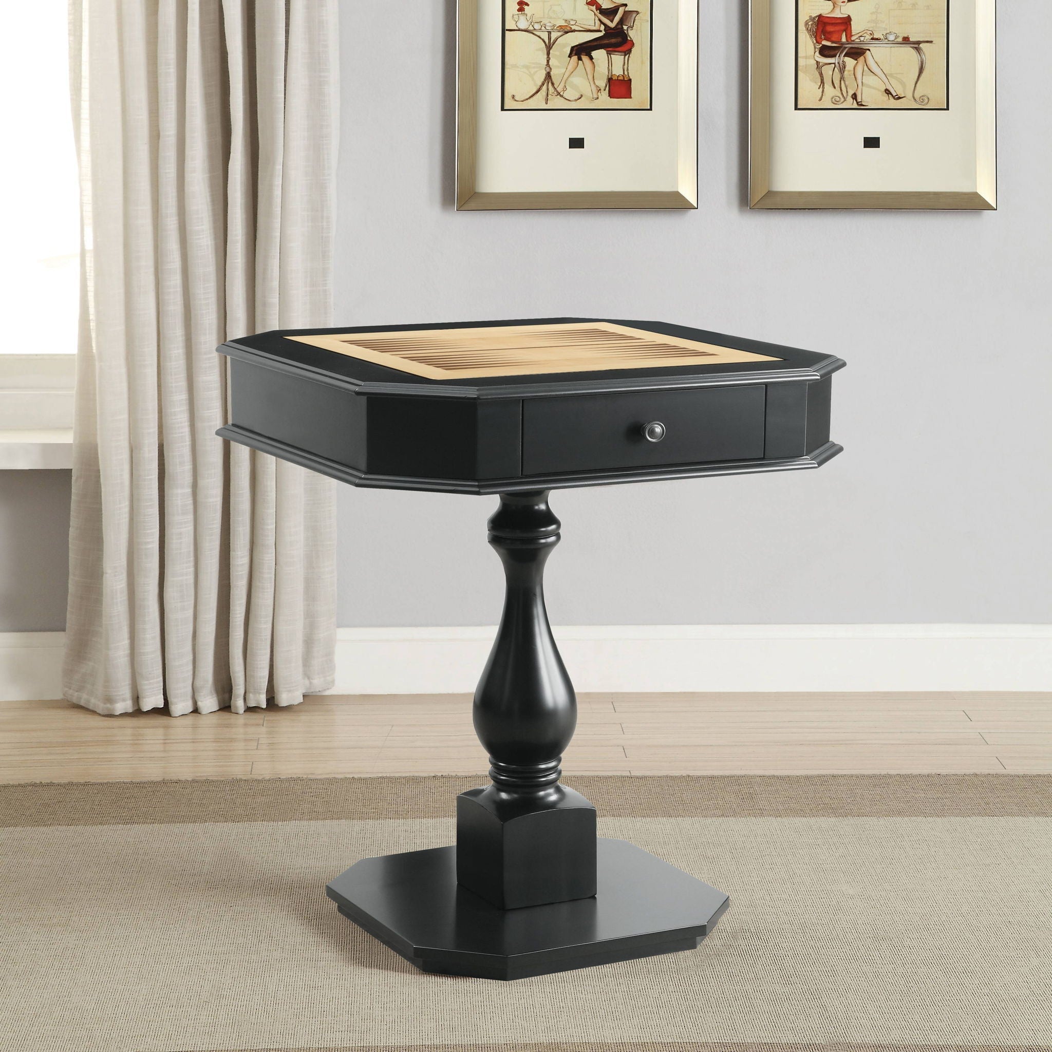 Bishop - Reversible Chess Checker Game Table With Game Tray (Chess Fingures Not Included)