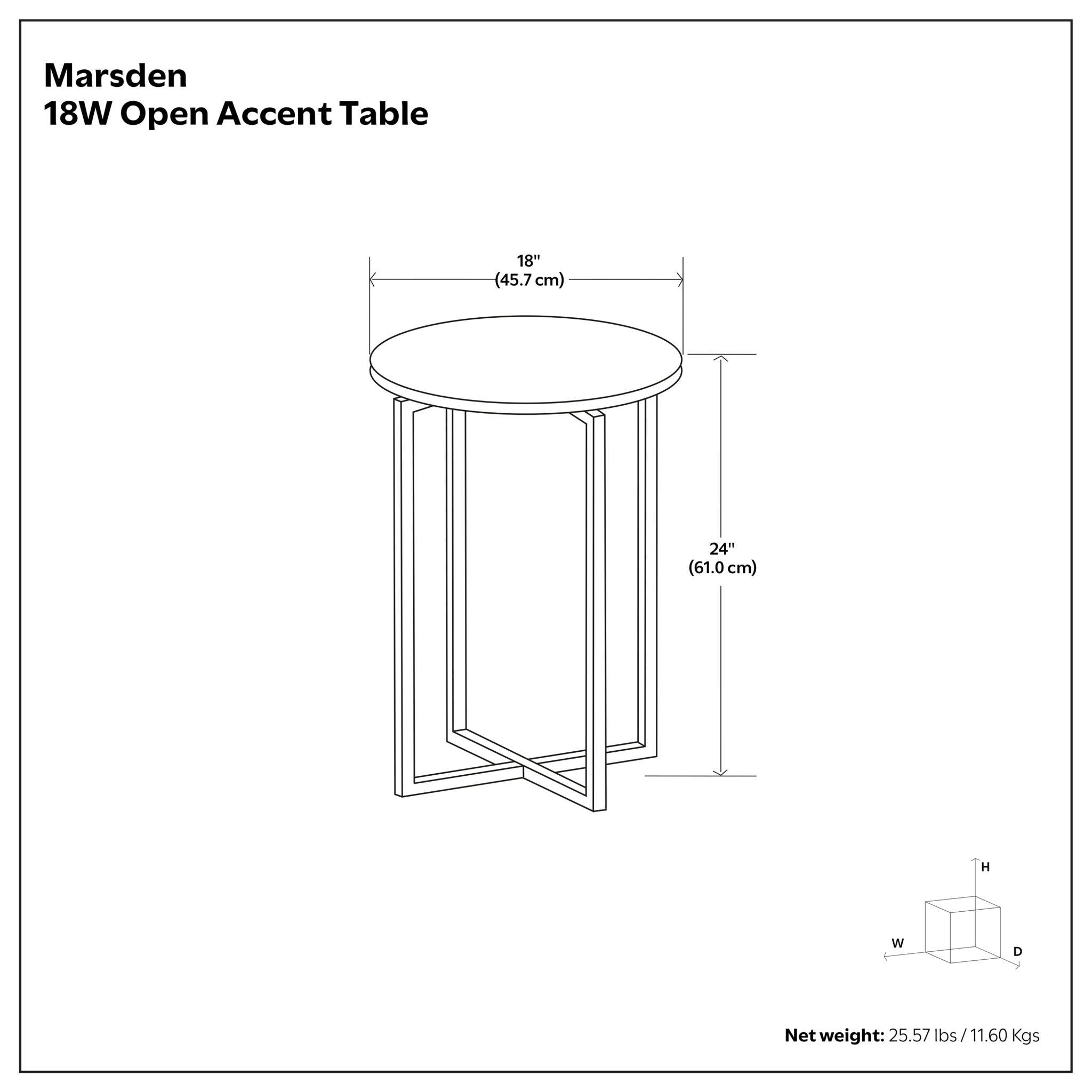 Marsden - Side Table With Polished Base - White / Silver