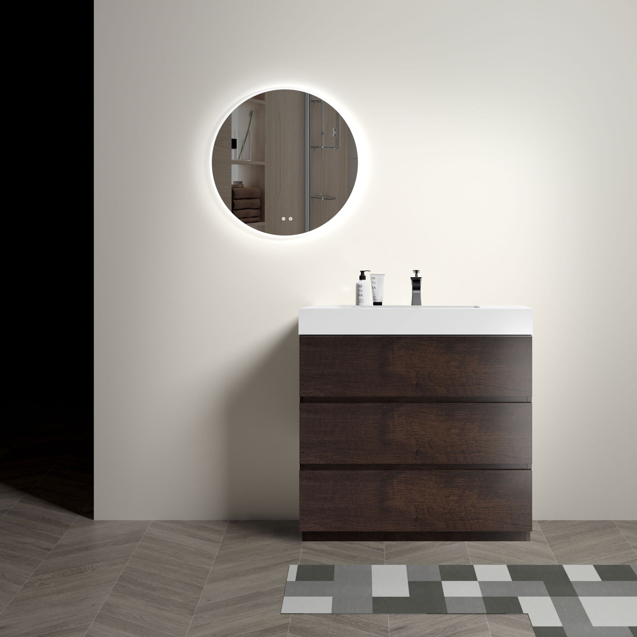 Alice - Bathroom Vanity With Large Storage, Freestanding
