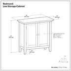Redmond - Handcrafted Low Storage Cabinet