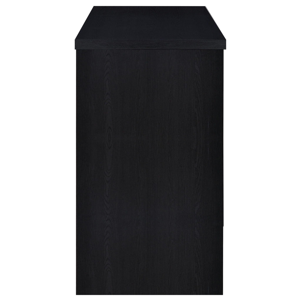 Topanga Engineered Wood Freestanding Home Bar Black