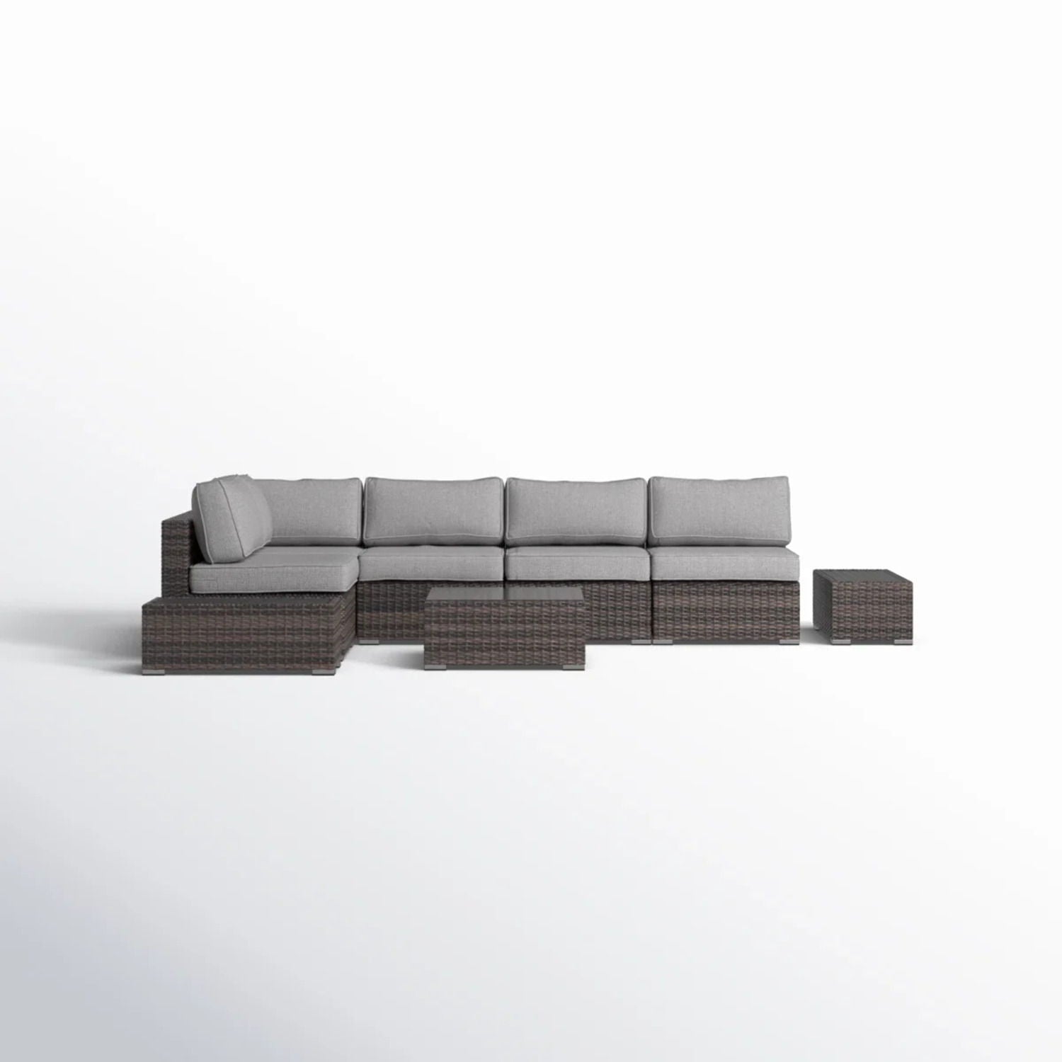 Wicker Sectional Seating Group With Cushions