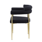 Dining Chairs (Set of 2), Mid-Century Modern Dining Chairs, Kitchen Dining Room Chairs, Round Boucle Backrest Sherpa Dining Chair With Brushed Metal Legs