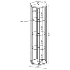 Zahavah 4-shelf Hexagonal Clear Glass Curio Cabinet Black