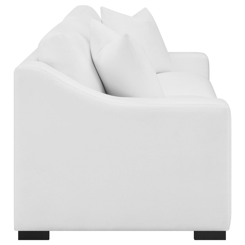 Ashlyn 2-piece Upholstered Sloped Arm Sofa Set White