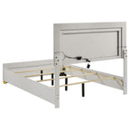 Marceline Wood Full LED Panel Bed White