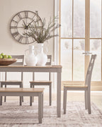 Harperfeld - Dining Room Table Set (Set of 6) - Natural / Gray