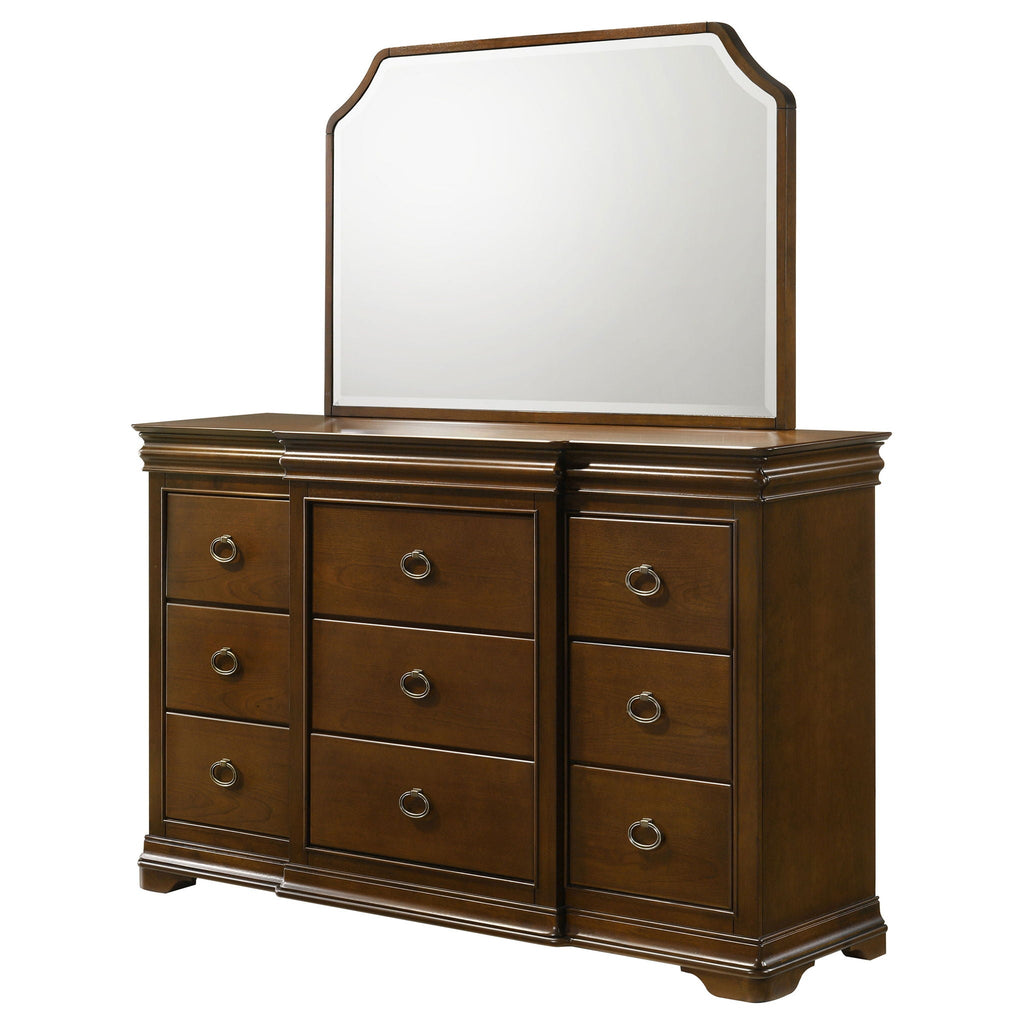 Garland 9-drawer Bedroom Dresser with Mirror Brown Cherry