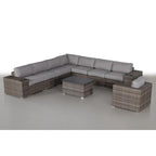Modern Patio Rattan Sectional Set With Cushions