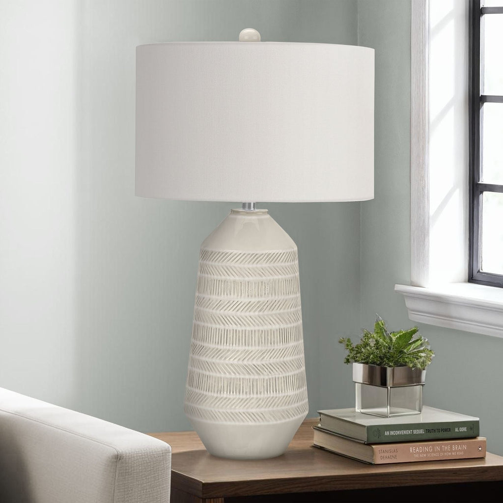 Contemporary Lighting, Table Lamp - Cream - Ceramic