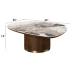 Willene - Coffee Table With Ceramic Top - Ceramic Top & Walnut