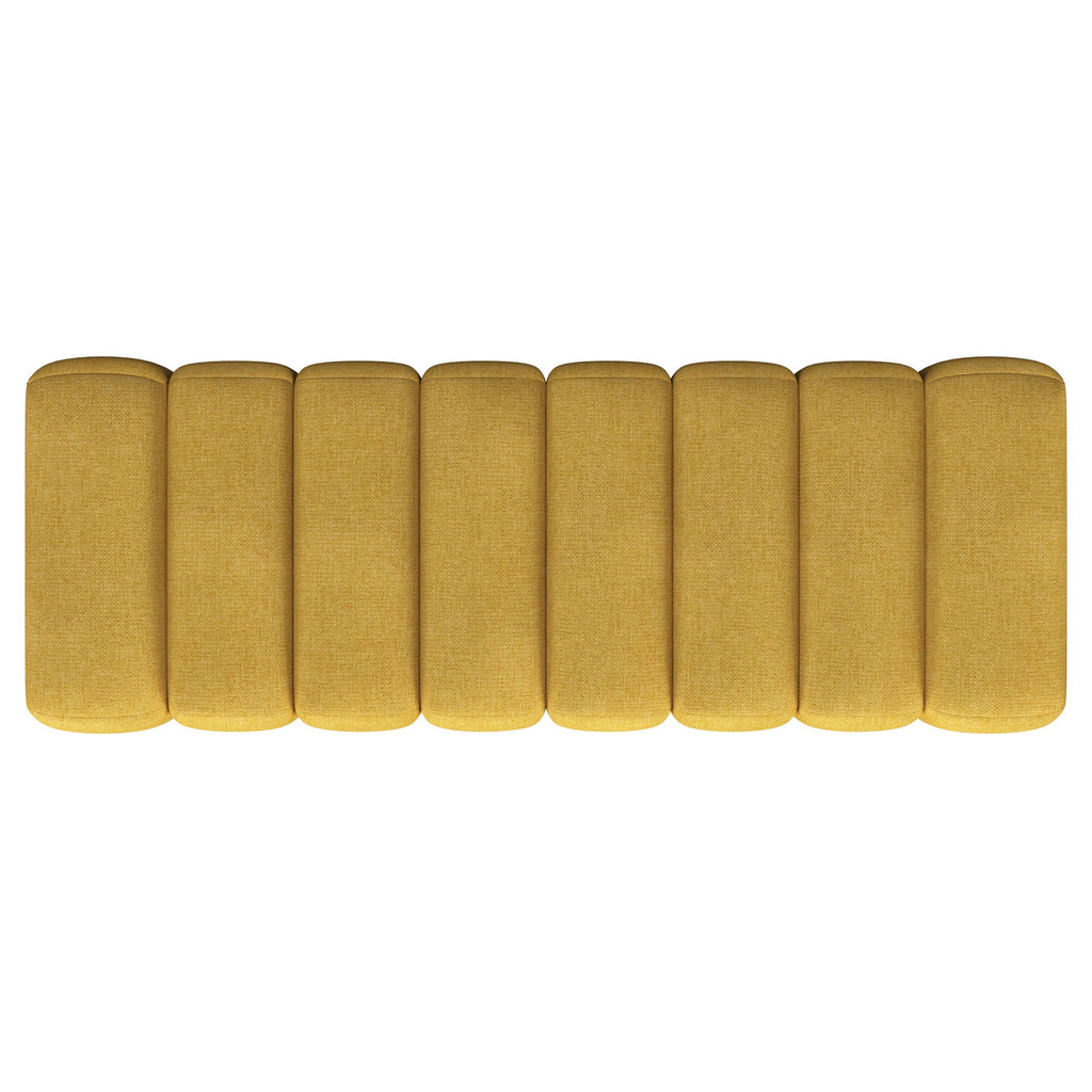 Summer Fabric Upholstered Tufted Accent Bench Mustard Yellow