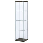 Bellatrix 3-shelf Clear Glass Curio Cabinet Cappuccino