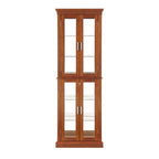 Curio Cabinet Lighted Curio Diapaly Cabinet With Adjustable Shelves And Mirrored Back Panel, Tempered Glass Doors (6 Tier), (E26 Light Bulb Not Included)
