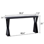 Console Table With Crossed Legs For Hallway - Black