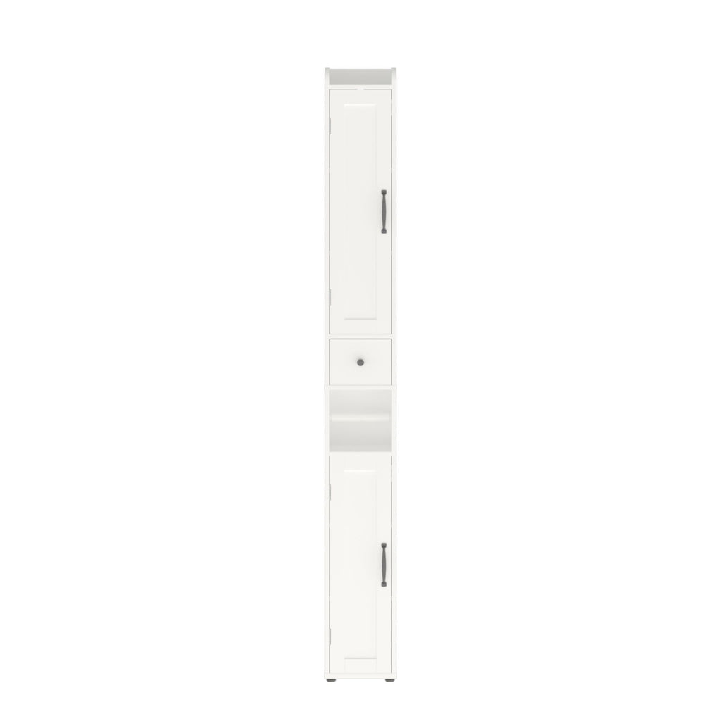 Slim Tall Bathroom Storage Cabinet With Adjustable Shelves, 2 Doors Freestanding Cabinet - White