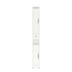 Slim Tall Bathroom Storage Cabinet With Adjustable Shelves, 2 Doors Freestanding Cabinet - White