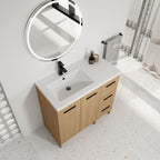 Wall Mounted Floating Bathroom Vanity With Sink, Door & Drawers Modular Cabinet