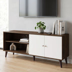 Amidon - TV Stand, With 2 Storage Shelves And 1 Cabinet