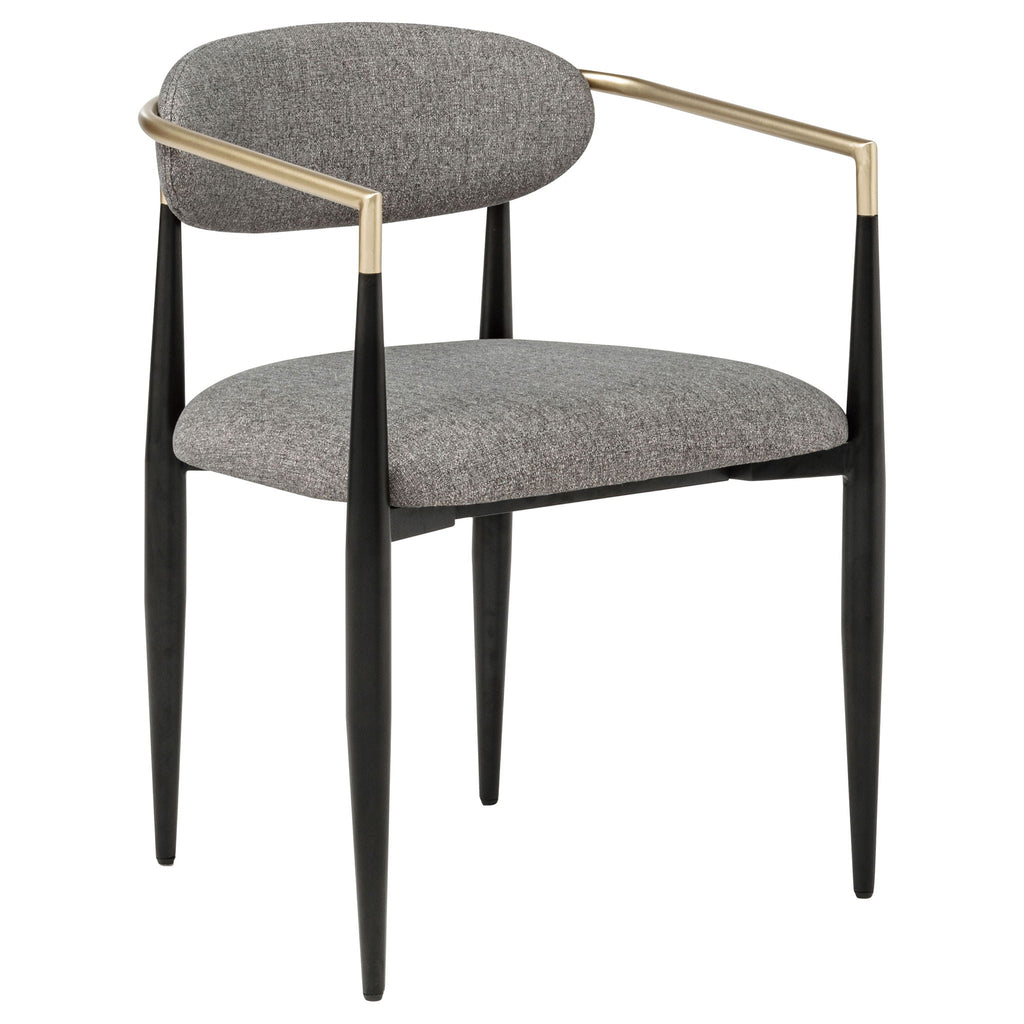 Bradbury Fabric Upholstered Dining Arm Chair Grey (Set of 2)
