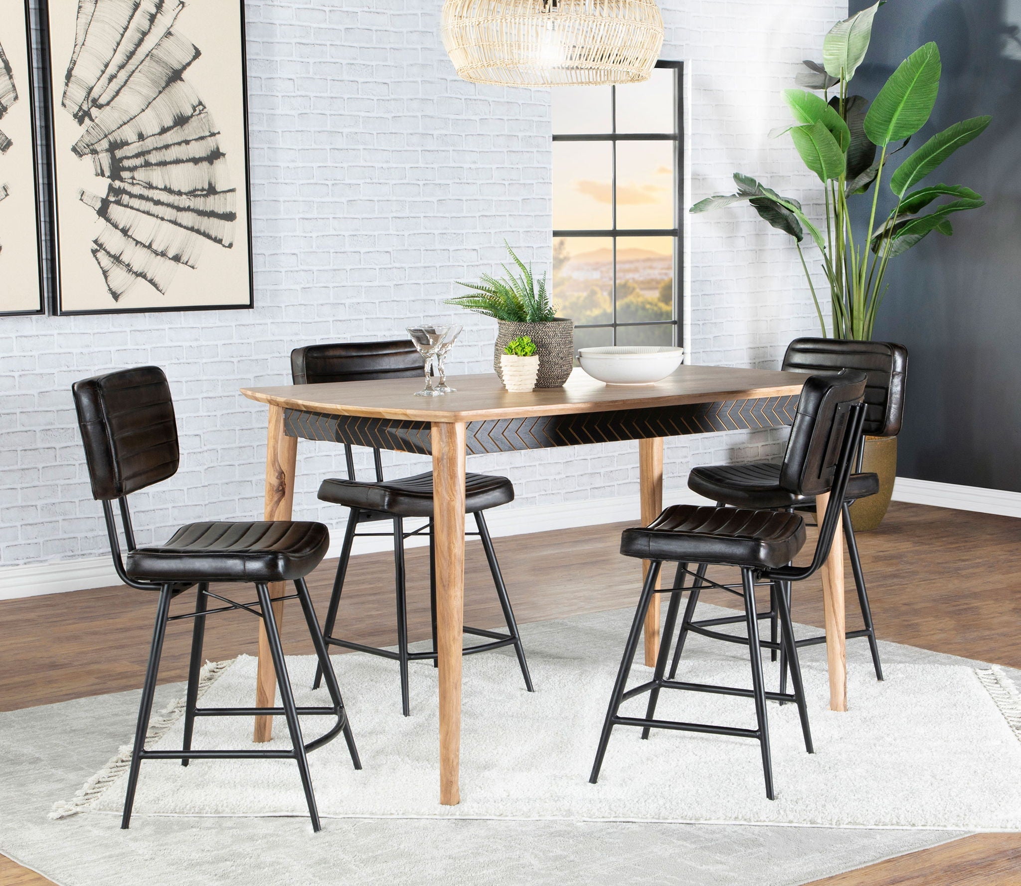 Partridge 5-piece Counter Dining Set Sheesham and Espresso