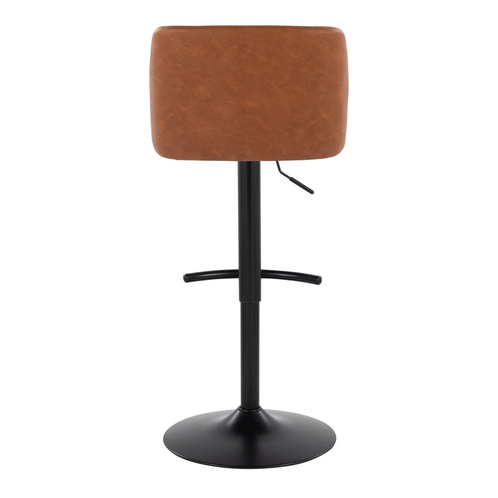 Toriano - Contemporary Adjustable Bar Stool With Rounded T Footrest (Set of 2)