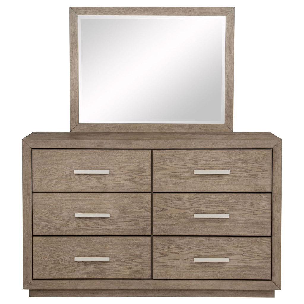 Kenora 6-drawer Dresser and Mirror Barley Brown
