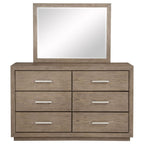 Kenora 6-drawer Dresser and Mirror Barley Brown