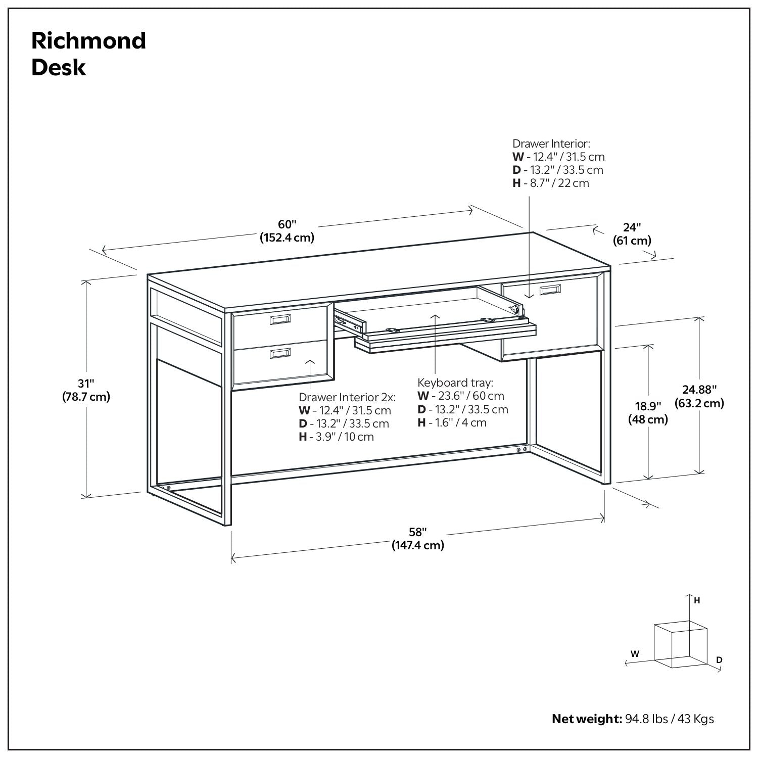Richmond - Desk - Rustic Natural Aged Brown