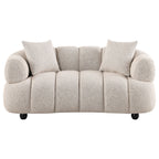 Whitney Contemporary Channel Tufted Woven Fabric Upholstered Loveseat