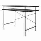Vance - Computer Desk With Fluted Glass Desktop - Black