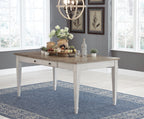 Skempton - RECT DRM Table w/Storage - White