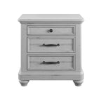 3 Drawer Nightstand With USB - Gray - Wood