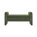 Modern Teddy Upholstered Large Bed End Bench With Arms And Storage