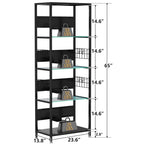 4 Tier Display Shelf With RGB Lights, LED Lighted Curio Cabinet With Adjustable Storage Box & Hooks - Black