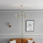 Jewel - 4 Lights Chandelier Ceiling Hanging Light Fixture - Clear / Gold