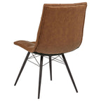 Aiken Faux Leather Upholstered Dining Side Chair Saddle Brown (Set of 4)