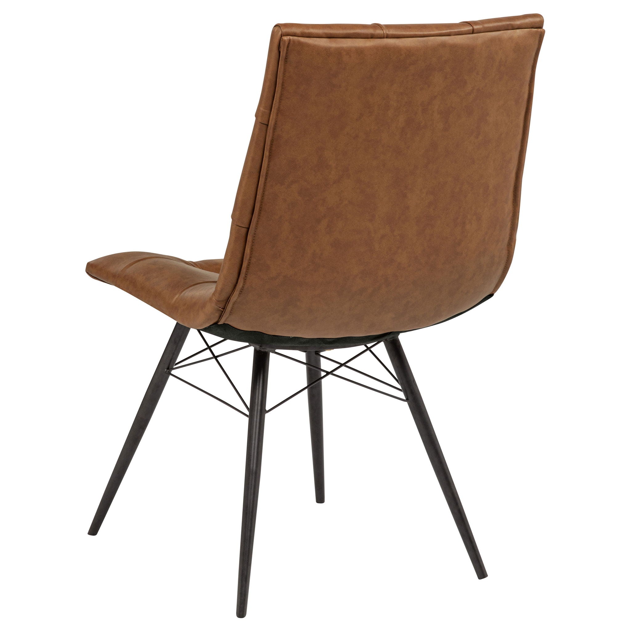 Aiken Faux Leather Upholstered Dining Side Chair Saddle Brown (Set of 4)