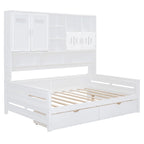 Daybed With All-In-One Cabinet And Shelf
