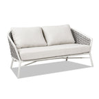 Rowan - Rope Barrel Back Patio Conversation Loveseat Sofa - Optic White
