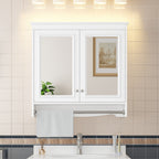 Modern Wall-Mounted Mirror Cabinet With Adjustable Shelves, Soft-Close Doors, High-Definition Mirror