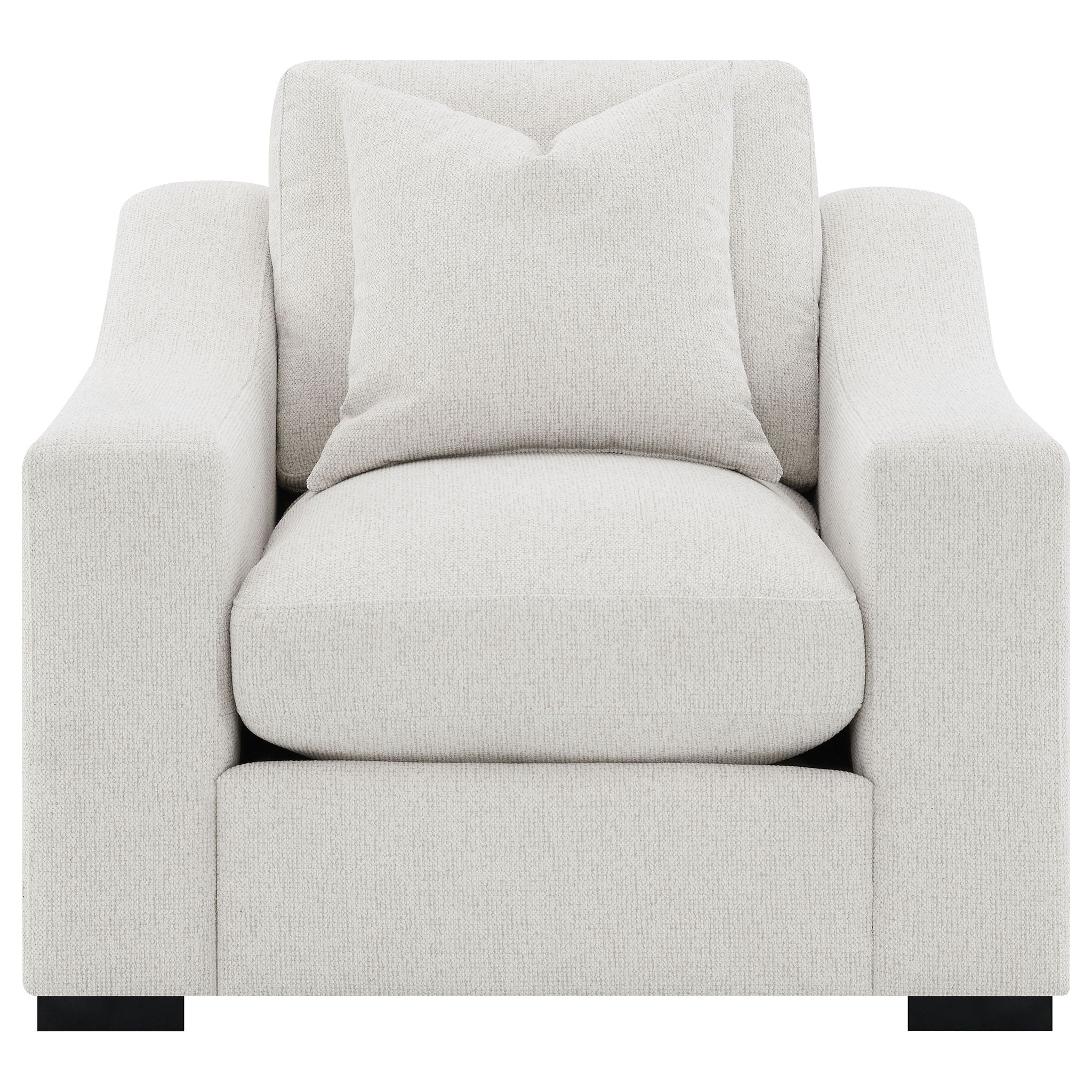 Ashlyn Fabric Upholstered Track Arm Accent Chair Sand