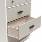 Valencia - 5 Drawer Dresser - White / Gray