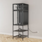3D Printer Cabinet With Double Layer Filament Storage, T-Shaped Filament Bar, Noise Reducing And Dust Proof Design - Black