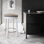 360° Swivel Wooden Barstools With Upholstered Seat, Counter Height (Set of 2)