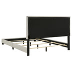 Dorian Fabric Upholstered Queen Panel Bed Cream
